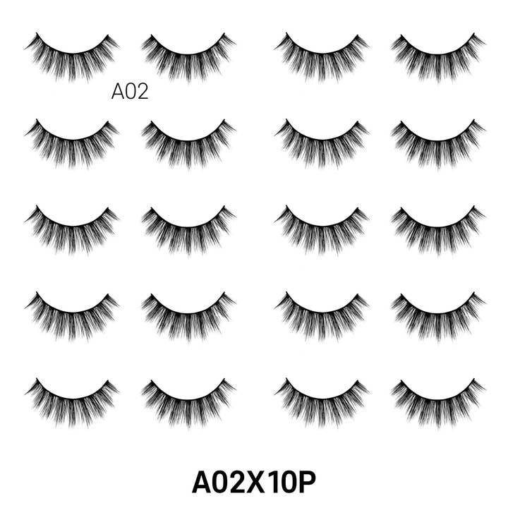 Laflare - Wholesale False/Fake Eyelashes - 3D FAUX MINK 10 PAIRS JUMBO PACK1