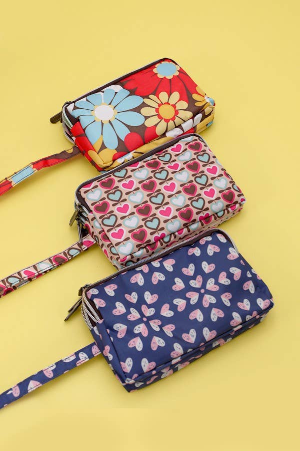JOSSLYN by wall to wall - Wholesale Wristlet - WRISTLET WALLET POUCH WITH TRIPLE ZIP COMPARTMENT | 40P5205