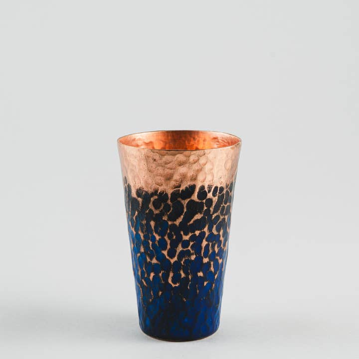 1 Handmade Copper shot glasses (Copper/ Navy blue) - 2oz for wholesale by Guare