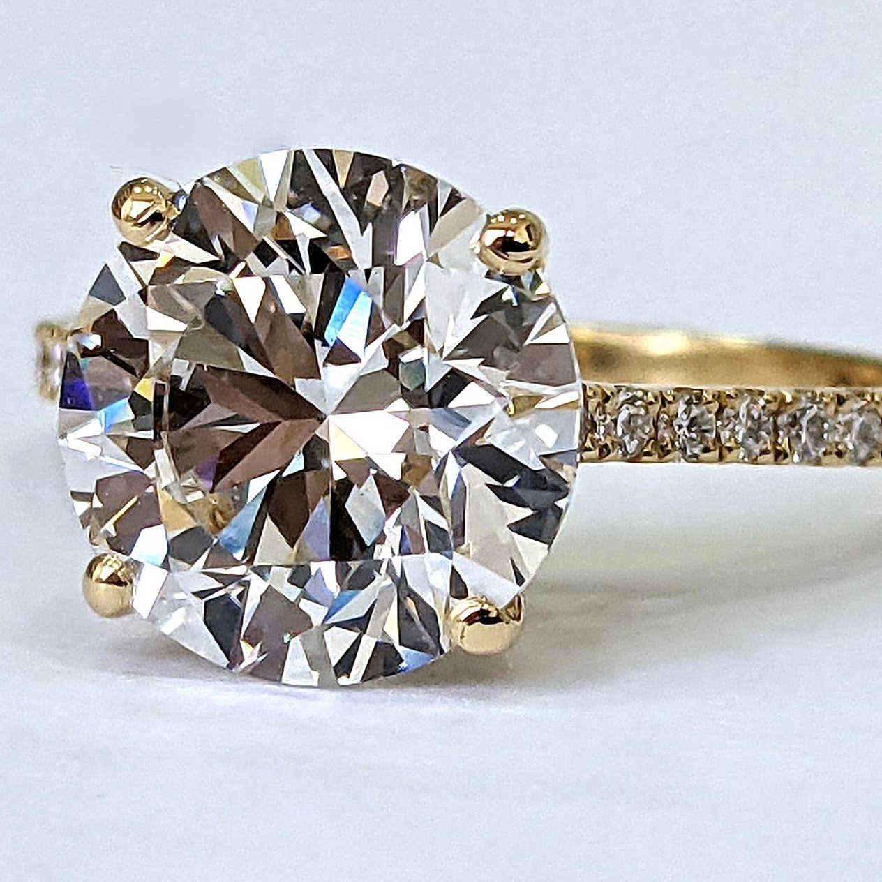 Lifetime Jewelers - Wholesale Engagement Ring - 3 CT VS Clarity Round Lab Grown Diamond Engagement Ring 14k2