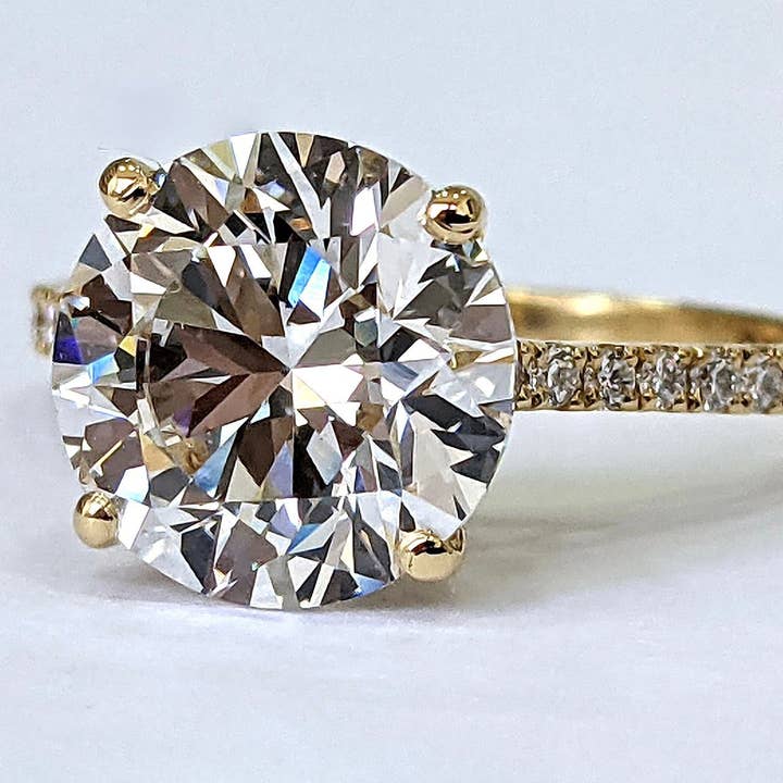 Lifetime Jewelers - Wholesale Engagement Ring - 3 CT VS Clarity Round Lab Grown Diamond Engagement Ring 14k2