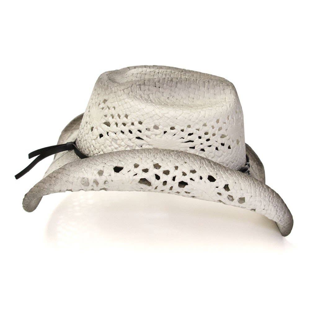 Western Express - Vendita all'ingrosso Cappello da cowboy - Donna - Cappello da cowboy in paglia bianco e grigio5