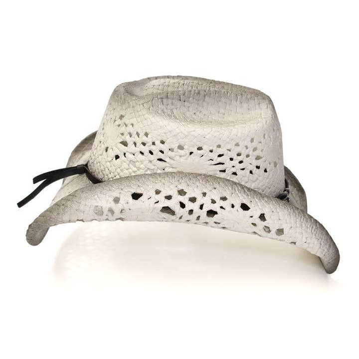 Western Express - Vendita all'ingrosso Cappello da cowboy - Donna - Cappello da cowboy in paglia bianco e grigio5