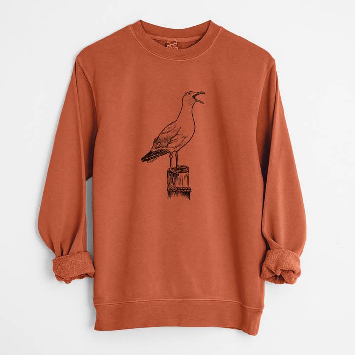 Goéland de Californie - Larus californicus - Sweat-shirt unisexe teint en pigment pour la vente par Because Tees