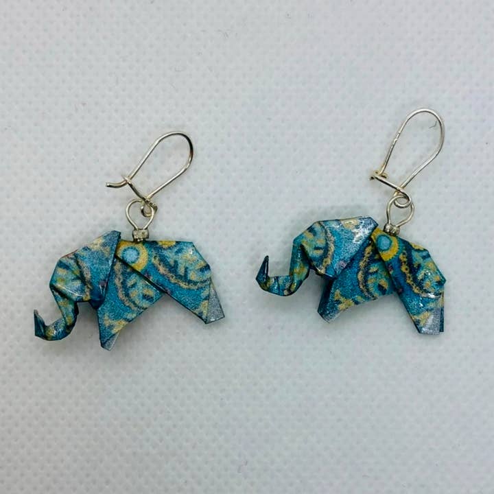 Orecchini elefanti in origami per la vendita all'ingrosso da parte di L'éco maison décoration