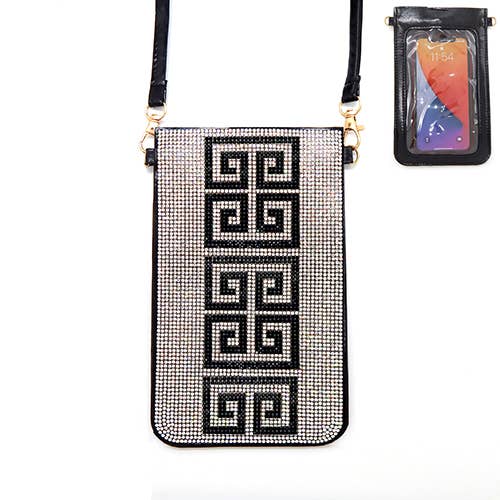 SP Sophia Collection - Wholesale Crossbody Bag - Women's - Rhinestone Crystal Studded Crossbody Cellphone Bag w/ Strap2