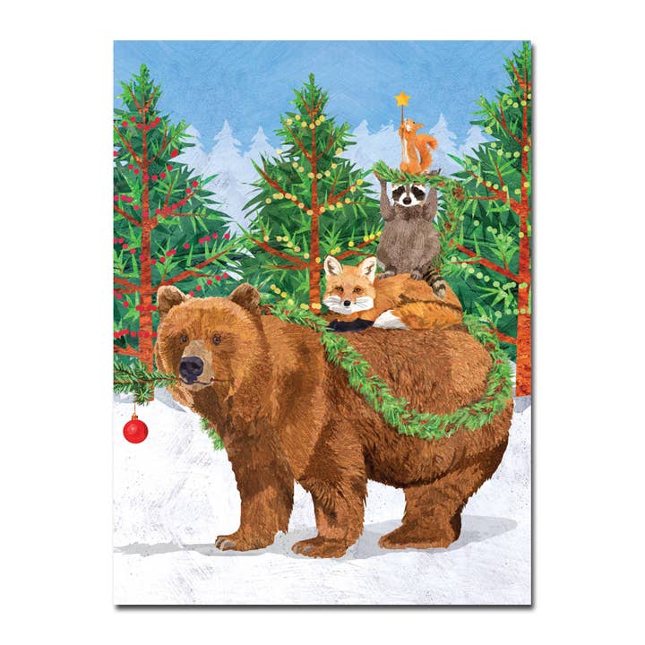 Biglietto di auguri Woodland Creature Tree per la vendita all'ingrosso da parte di Allport Editions