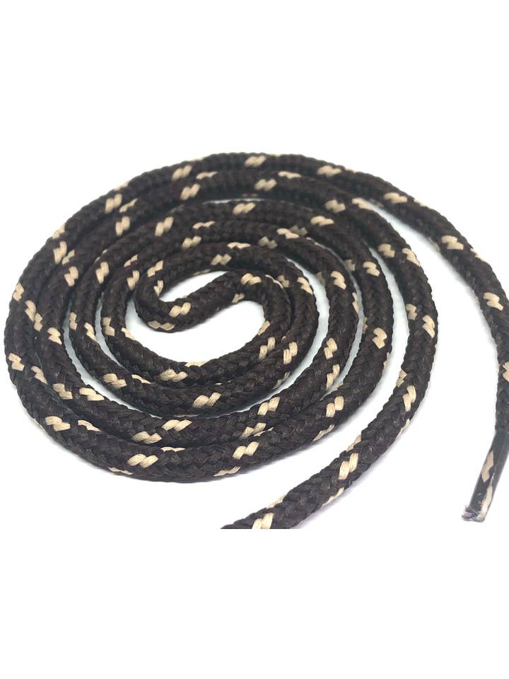 The Shoelace Factory - Wholesale Shoelaces - Unisex - Classic Round Shoelaces Brown w/Toast Accents