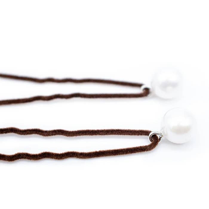 Frenchies - Wholesale Hair Pin - Frenchies with Charms - Brown4