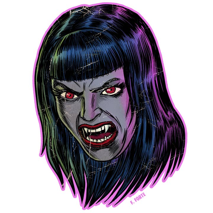 Xeno Pop - Wholesale Sticker - Frankenhorrors Vampire Goth 5x4 die cut vinyl sticker2