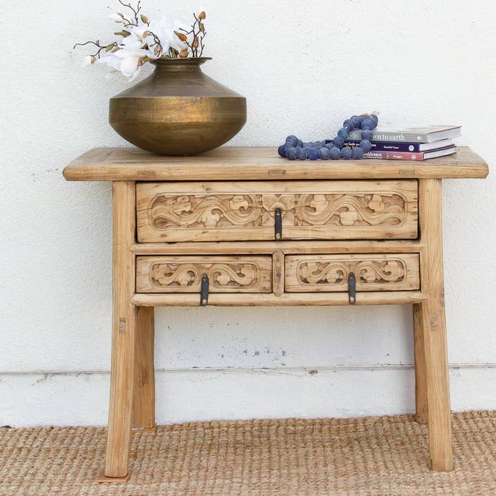 Antique Scholar Carved Console Table for wholesale by De-cor