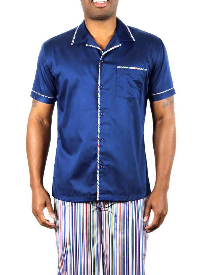 Pyjama à rayures multicolores pour la vente par Luchiano Visconti