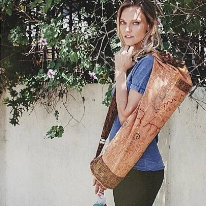 Handembroidered artisanal Yoga Chic Bag for wholesale by OMSutra