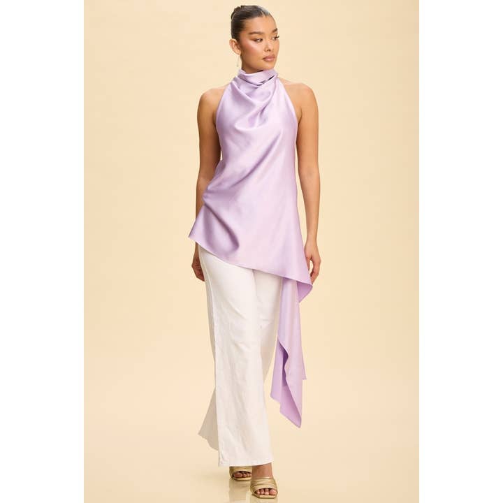HALTER UNEVEN HEMLINE TUNIC TOP for wholesale by Luxxel