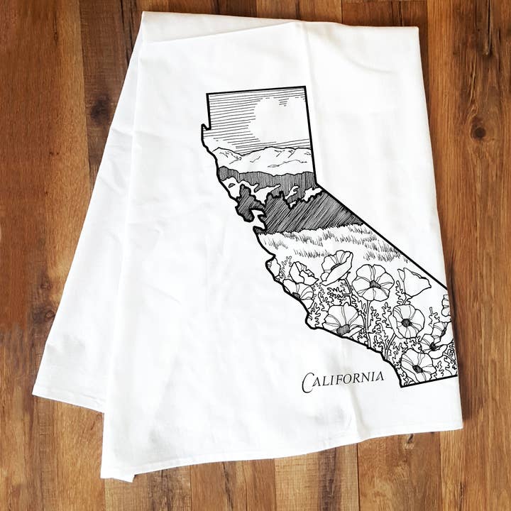 Torchon California State pour la vente par Corvidae drawings & designs