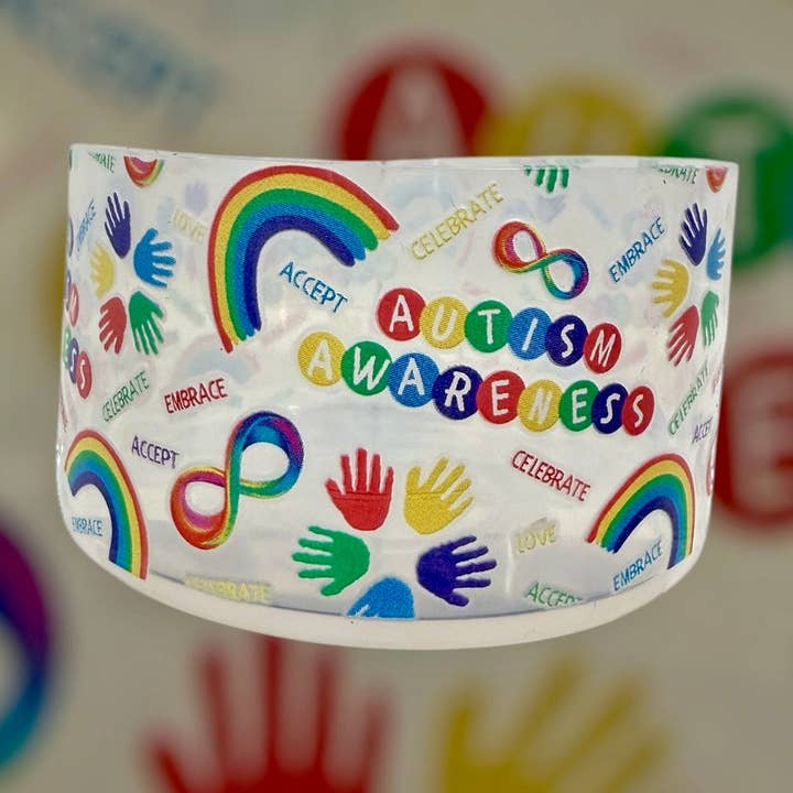 Autismebewustzijn Clear - 3D Siliconen Bekerhoes voor wholesale door Olive Lane Accessories