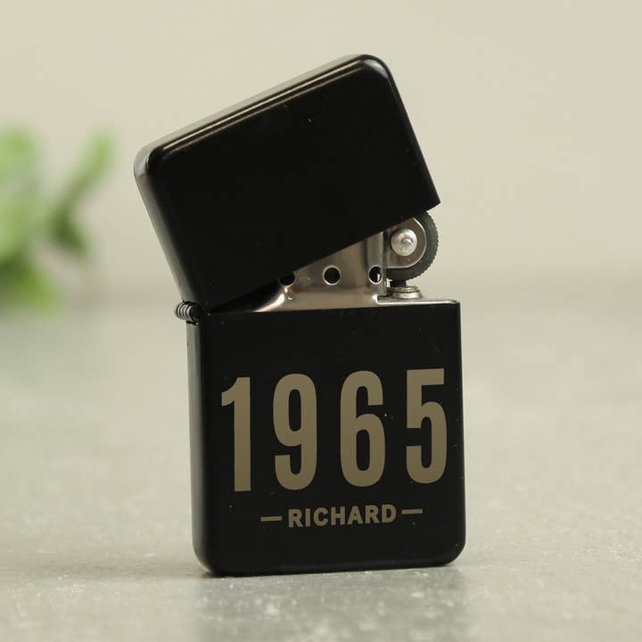 Simply Canvas Art – wholesale Lighter – Personalised Date & Name Black Lighter