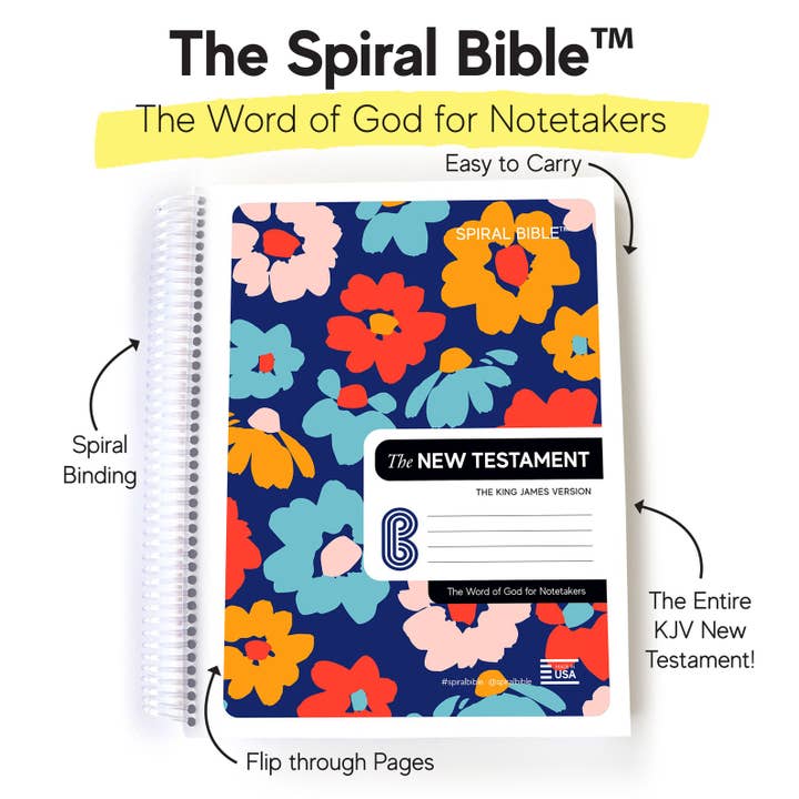 Spiral Bible - Wholesale Religion Book - Spiral Bibleâ„¢ - KJV New Testament - Floral3