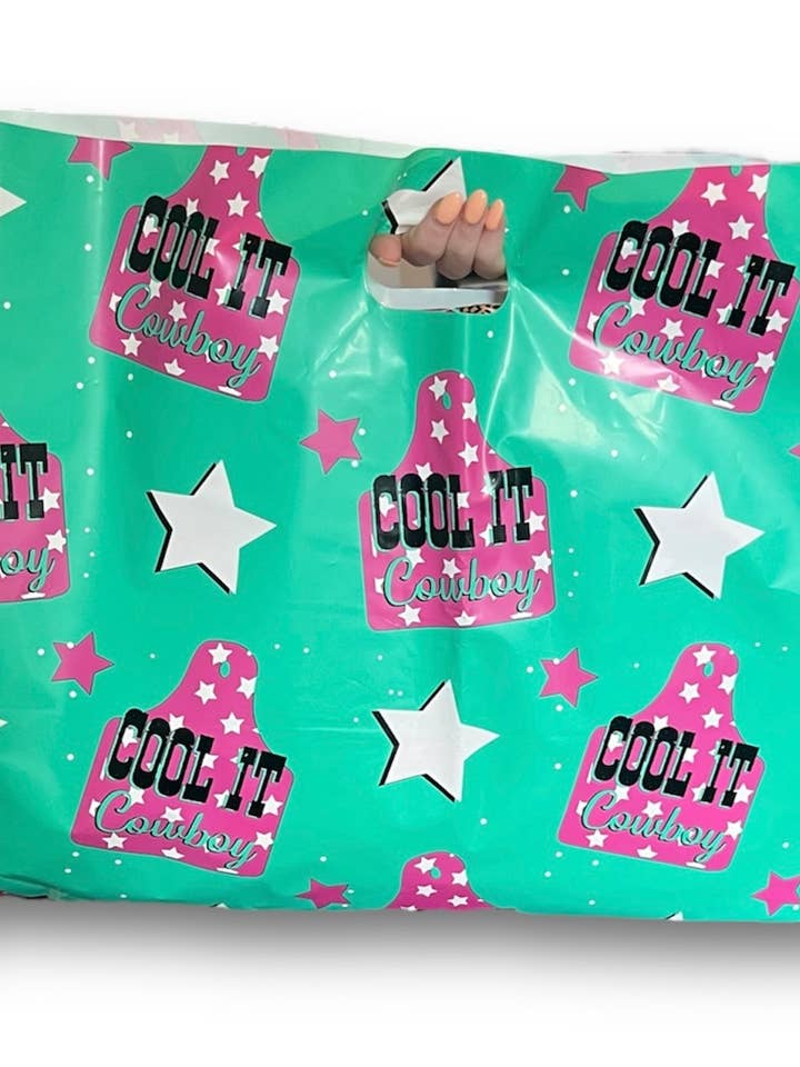 20x15 Cool It Cowboy merchandise taske for engroshandel hos Trendy Chick Mailers