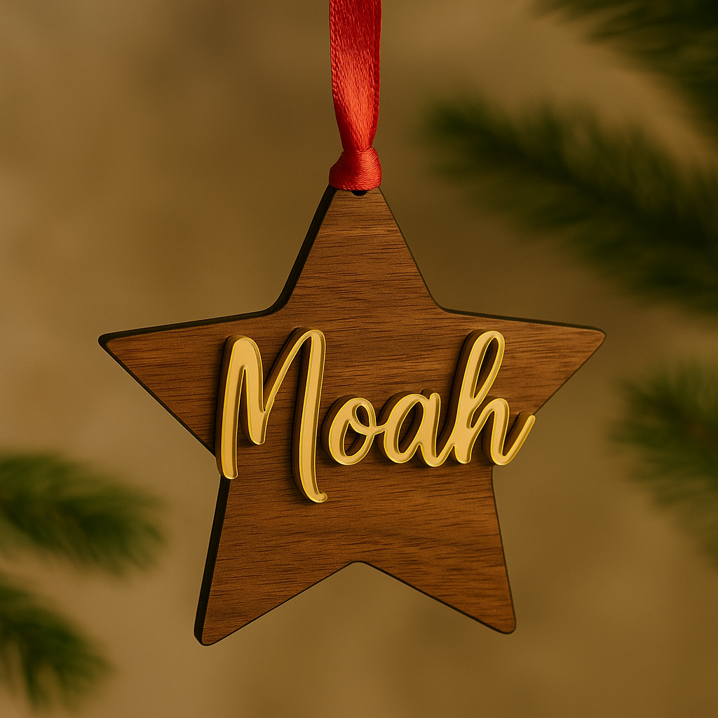Fustik - Wholesale Ornament - Customized Wooden Star With Name4