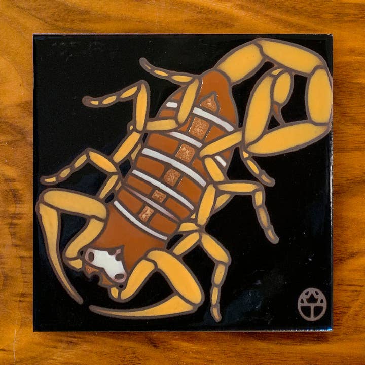 Scorpio Hand Glazed Art Tile Trivet for wholesale by Carly Quinn Designs