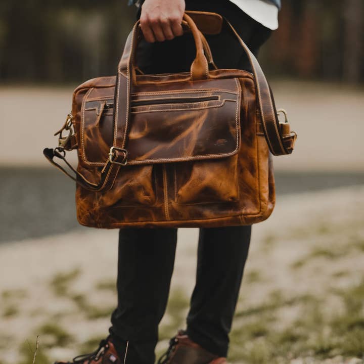 Kodiak Leather - Wholesale Laptop Bag - Men's - Buffalo Leather Pilot Bag5