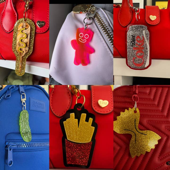 Food shaped bag charms for wholesale by Lantern Pins