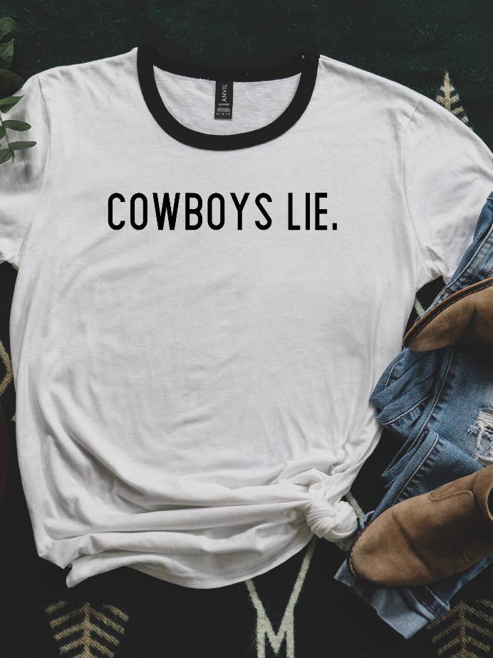 Tee Cowboys Lie Ringer por atacado de Hank & Scoot
