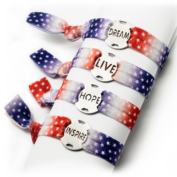 RWB Inspiratie met sterren - Strikrekbare armband voor wholesale door ATHLETE INSPIRED, Inc.