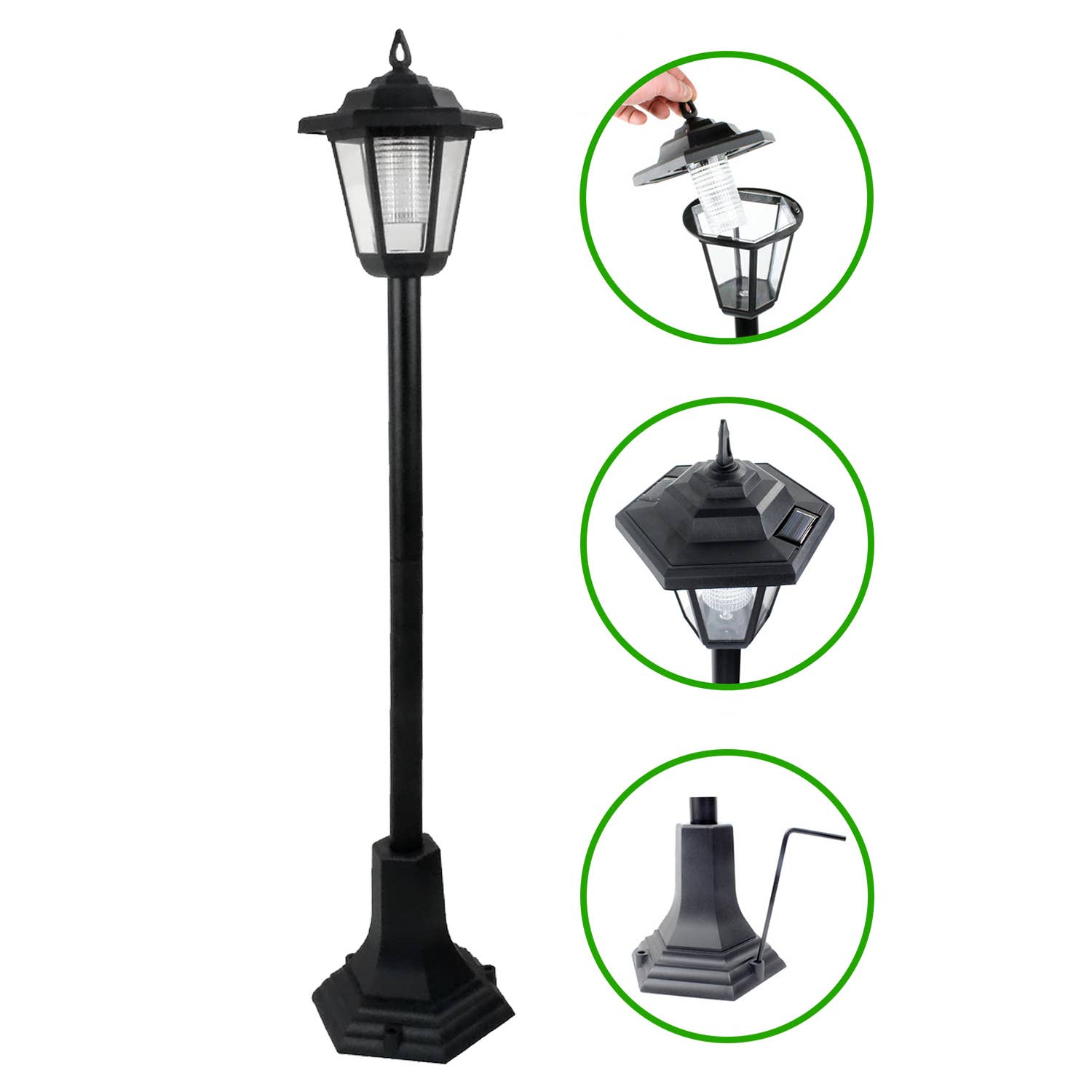 Daniel James - Wholesale Outdoor/Lawn Light - Pair of 83 cm Solar-Powered Outdoor Garden Post Lamps4