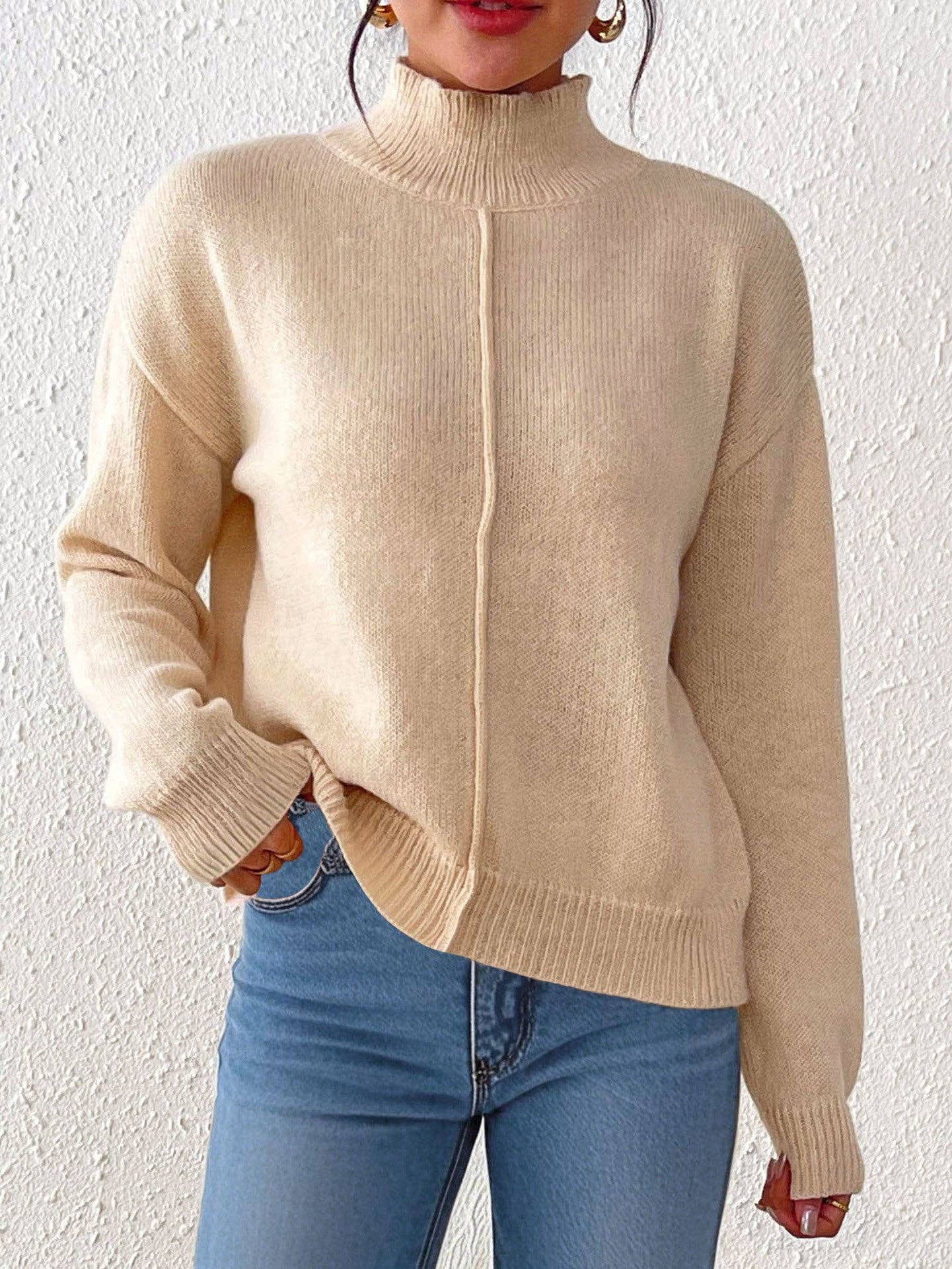 Masyal - Wholesale Knit Sweater - Women's - Autumn/Winter Women's High Neck Base Layer Sweater4