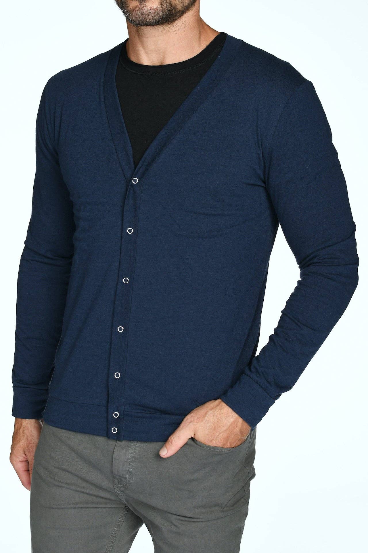 Mika Jaymes - Wholesale Cardigan - Men's - Men's Tri-Blend Cardigan Sweater5