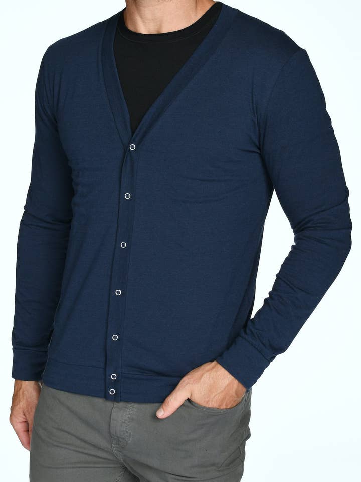 Mika Jaymes - Wholesale Cardigan - Men's - Men's Tri-Blend Cardigan Sweater5