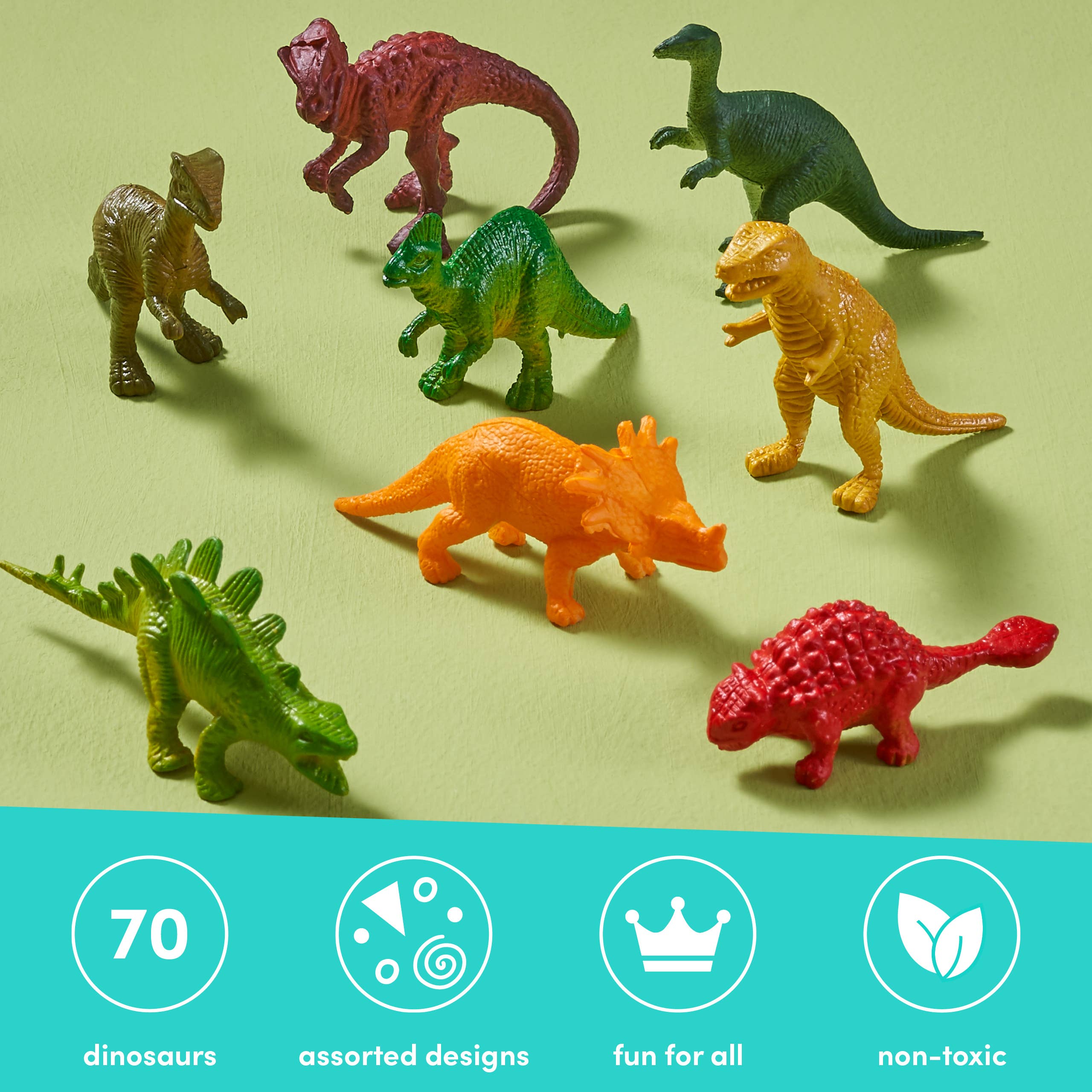 The Twiddlers – wholesale Toy set – Kids – Tub of 70 Small Dinosaur Mini Jurassic Figures Kids Toy Play5