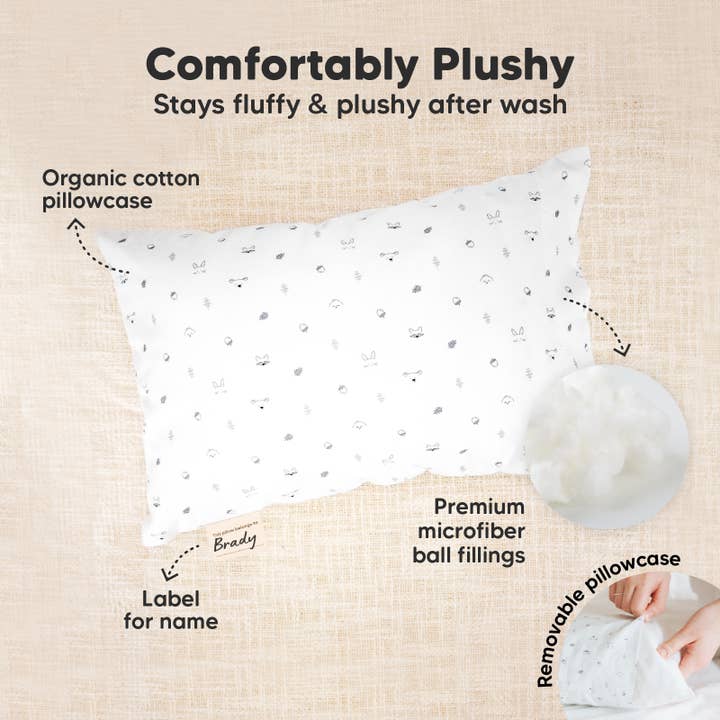 Acorn 9X13 Mini Toddler Pillow With Pillowcase, Kids Pillow for wholesale on Faire
