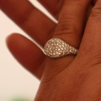 Pavé Moissanite Lillfingerring - 925 Sterling Silver för wholesale av DJOYR