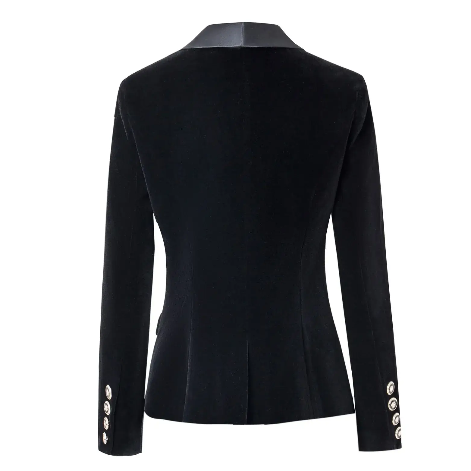 Productseeker - Wholesale Blazer - Women's - BL032 Velvet Blazer V-neck Suit with Satin Collar Slim Suit1