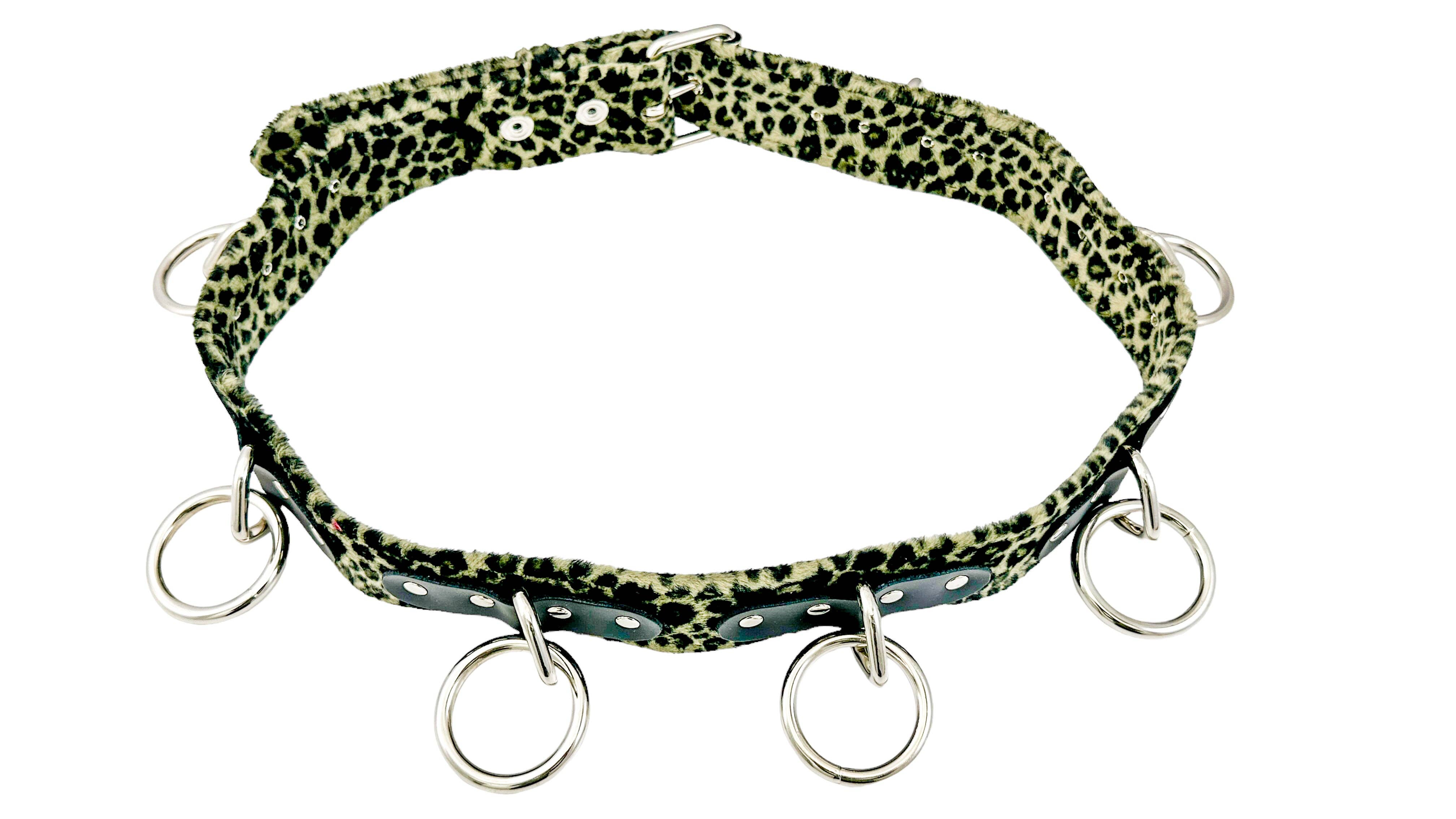 Funk Plus – wholesale Bälte - Dam – BT114L-GRÖNT LUDDIGT LEOPARD BONDAGE BÄLTE3