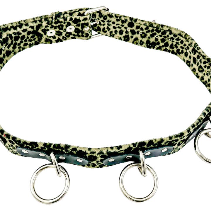 Funk Plus – wholesale Bälte - Dam – BT114L-GRÖNT LUDDIGT LEOPARD BONDAGE BÄLTE3