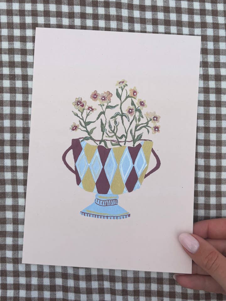 Stampa A5 - Phlox ciliegia per la vendita all'ingrosso da parte di Harriet Watson