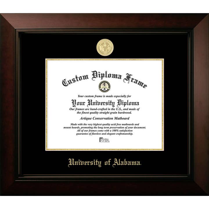 University of Alabama Legacy Embossed Diploma Frame for wholesale by Campus Images