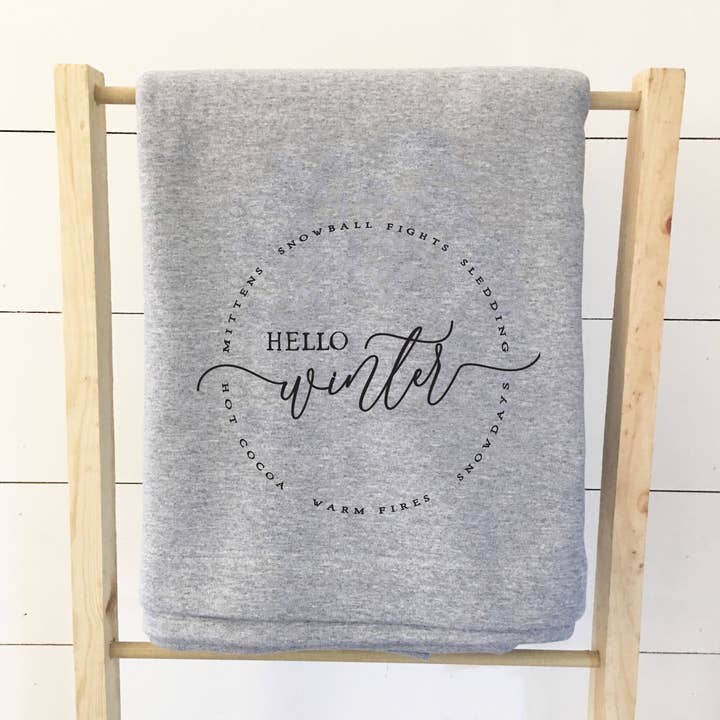 Perfect Day Print Co - Wholesale Throw Blanket - Christmas Sweatshirt Blanket - Hello Winter2