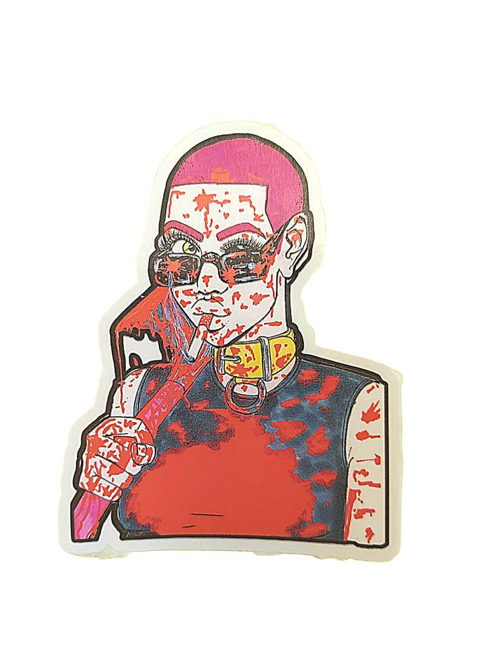 Bloody Axe Girl Sticker for wholesale by D. Ridley Designs