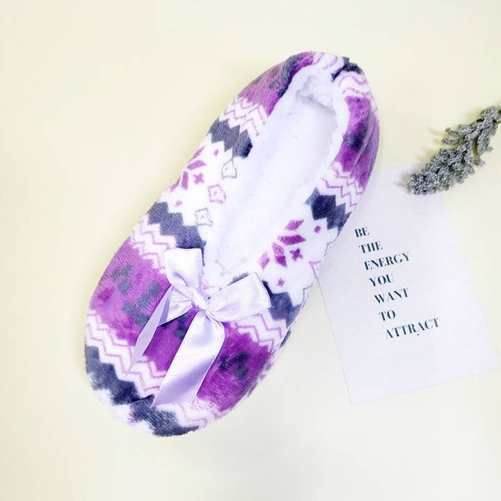 Assorted Color Snowflake Fuzzy Indoor Slipper Shoes for wholesale on Faire