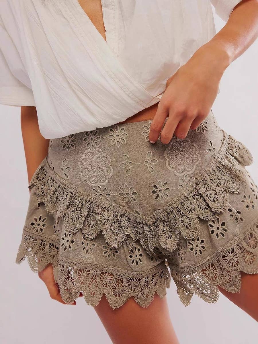 alberalkirk - Wholesale Skort - Women's - Womens High Waisted Lace Skorts N25Z2641