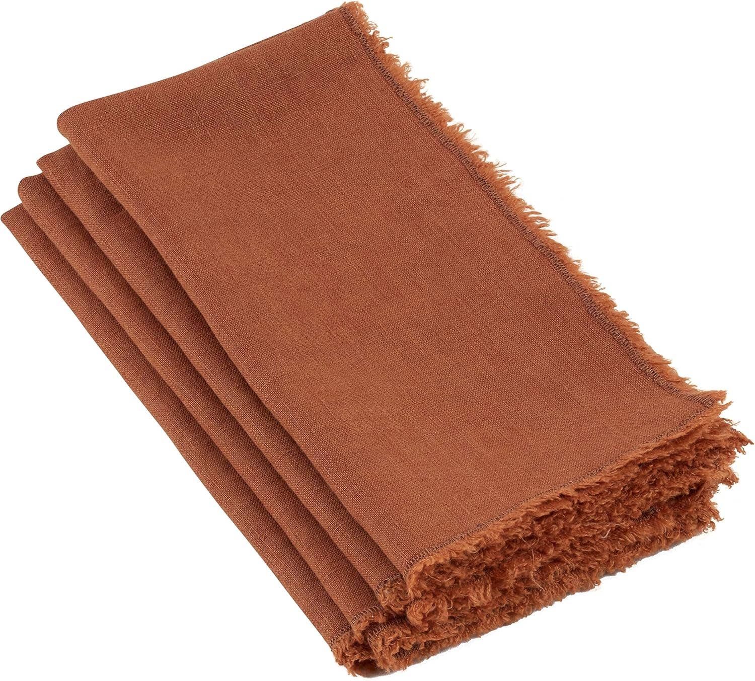 Fennco Styles – wholesale Dinner & cloth napkin – Terracotta Stone Washed Pure Linen 20" Dinner Napkin 2