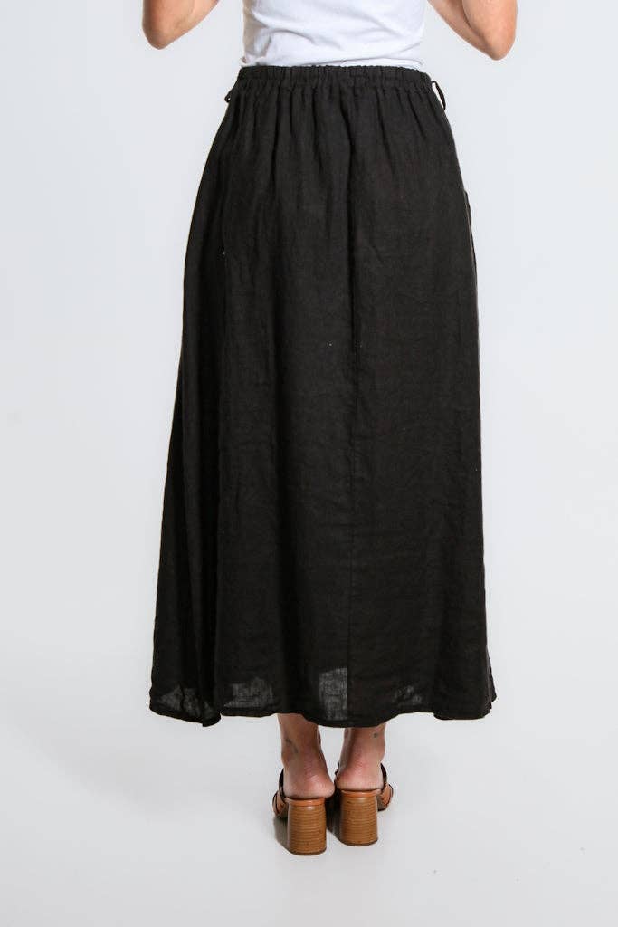 TINA Stephens Italy/Tees By Tina - Wholesale Skirt - Women's - Angie A-Line Long Linen Skirt with Pockets (SL113)7