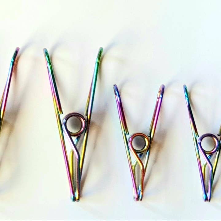 Bare & Co. - Wholesale Clothes Clips - Stainless Steel Mixed Size Pegs - RAINBOW 3166 Marine Grade (40 Large, 10 X-Large)