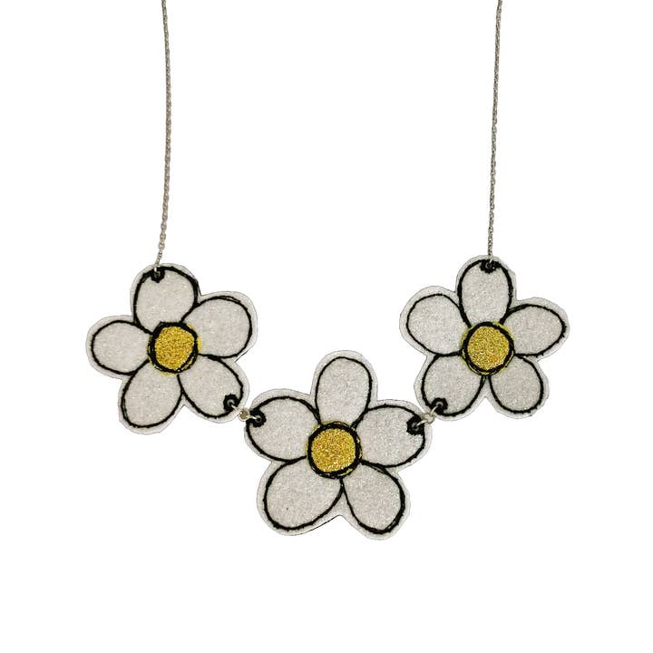 Daisy Trio Necklace for wholesale by Bumblebee Design Treasures