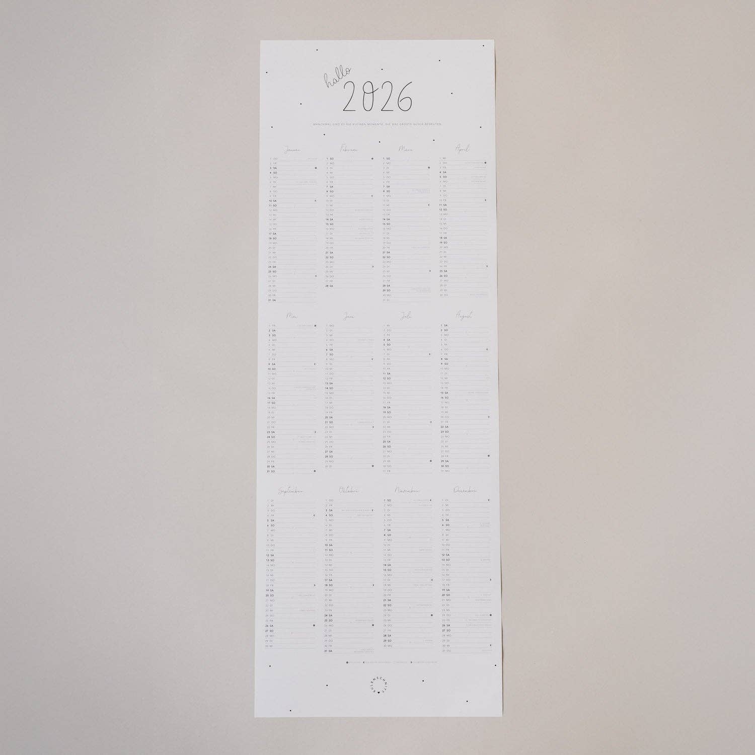 Eulenschnitt - Wholesale Calendar - Wall calendar 2026 (PU = 6 pcs)5